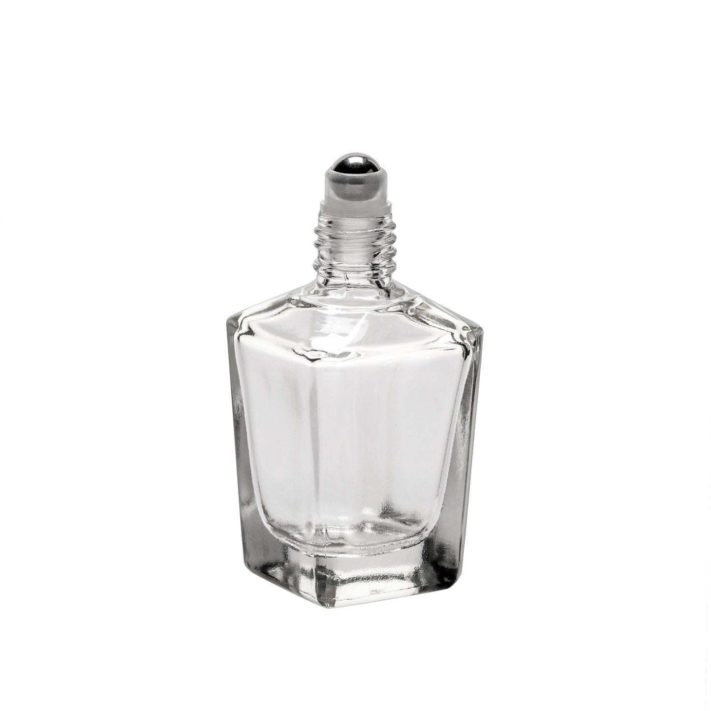 Roll On Bottle 15ml - Square, Silver Lid