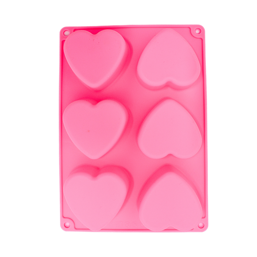Soap Mould - Heart, 6 Cavity
