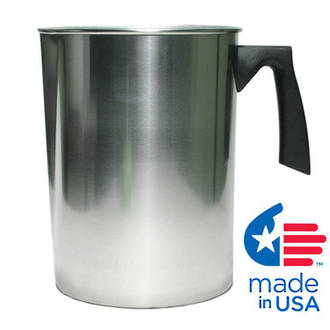 Large purenaturenz pouring pitcher for candle making, with a clear glass design and handle for easy pouring.