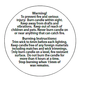 Candle Safety Label - 34mm