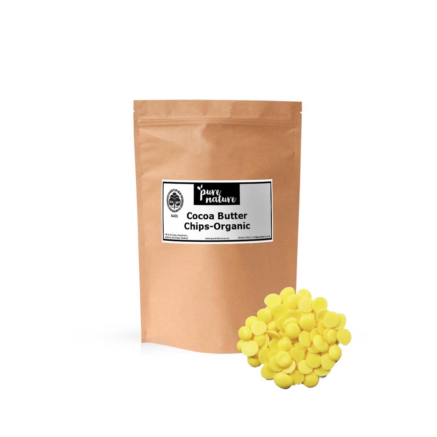 Cocoa Butter Chips Deodorised, Fair Trade - Organic