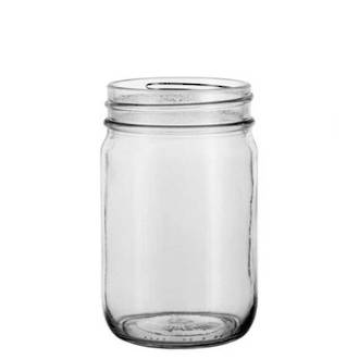 12oz purenaturenz canning jar used for candle making, clear glass with metal lid and smooth surface.