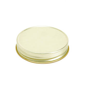 Gold jelly lid for candle making by purenaturenz, featuring a shiny, smooth, gold-colored sealing lid for candles.