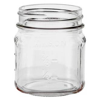 8oz purenaturenz mason jar for candle making, label-ready with clear glass and metal lid, ideal for DIY candle projects.