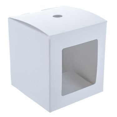 White straight-sided tumbler box from purenaturenz, ideal for candle making, with a smooth, clean design and sturdy construction.