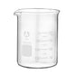 200ml glass beaker from purenaturenz, laboratory equipment with clear measurement markings and a cylindrical shape.