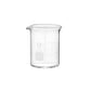 Clear 40ml glass beaker from purenaturenz with measurement markings, suitable for laboratory or scientific use.