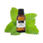Purenaturenz Melissa lemon balm essential oil in a glass bottle with a green label, suitable for aromatherapy and natural remedies.