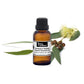 Organic Eucalyptus Radiata essential oil in a glass bottle, showcasing fresh eucalyptus leaves and a natural aromatherapy background.