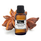 Purenaturenz star anise essential oil bottle with Chinese star anise seeds on a white background