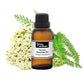 Green Yarrow essential oil bottle from purenaturenz, showcasing amber glass and green label for natural aromatherapy use.